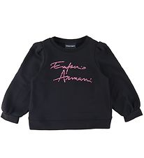 Emporio Armani Sweatshirt - Sort m. Pink/Similisten