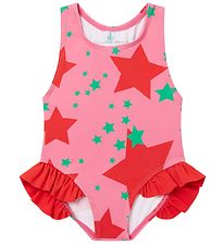 Stella McCartney Kids Badedragt - UV50+ - Pink/Rd m. Stjerner