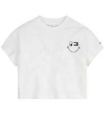 Tommy Hilfiger T-Shirt - Sparkle Fun Flag - Hvid