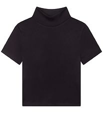 DKNY T-shirt - Cropped - Rib - Sort