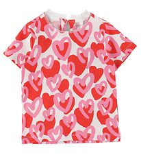 Stella McCartney Kids T-shirt - Hvid/Rød m. Hjerter