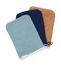 Fabelab Badehandske - 3-pak - Cottage Blue/Caramel/Midnight Blue