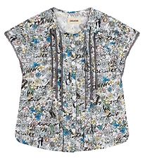 Zadig & Voltaire Top - Happy - Lysebl m. Blomster