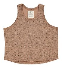 Gro top - Gyda - Warm Beige m. Prikker