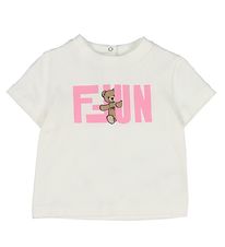 Fendi T-shirt - Hvid m. Rosa/Bamse