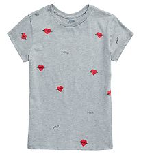 Polo Ralph Lauren T-Shirt - Valentine - Gråmeleret m. Hjerter
