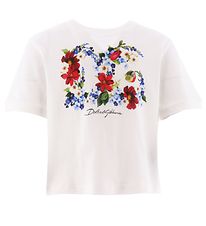 Dolce & Gabbana T-shirt - Renaissance - Hvid m. Blomster