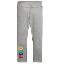 Polo Ralph Lauren Leggings - Color Shop - Gråmeleret m. Print Polo Ralph Lauren Leggings - Color Shop - Gråmeleret m. Print