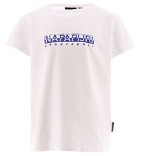 Napapijri T-shirt - Bright White m. Blå