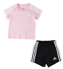 adidas Performance Sæt - T-shirt/Shorts - Coral Pink/Sort
