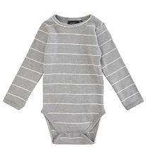 Sofie Schnoor Body l/ - Stribet - Grey Melange