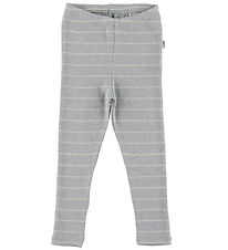 Petit by Sofie Schnoor Leggings - Stribet - Grey Melange