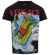 Versace T-shirt - Sort m. Krokodille
