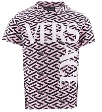 Versace T-shirt - Rosa/Sort m. Print