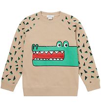 Stella McCartney Kids Sweatshirt - Beige m. Krokodille