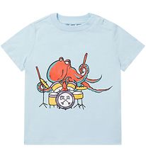Stella McCartney Kids T-shirt - Lyseblå m. Blæksprutte
