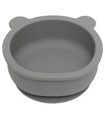 Petit Monkey Skål m. Sugekop - Silikone - Bear - Pewter Green