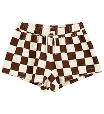 Mini Rodini Shorts - Chess Check Terry - Brun/Hvid