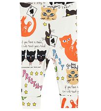 Mini Rodini Leggings - Clairvoyant Cats - Hvid/Multifatvet