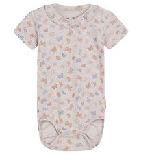 Hust and Claire Body k/æ - Bridget - Rib - Beige m. Sommerfugle Hust and Claire Body k/æ - Bridget - Rib - Beige m. Sommerfugle