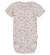 Hust and Claire Body k/ - Bridget - Rib - Beige m. Sommerfugle