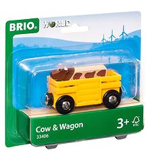 BRIO World Kvægvogn m. Ko - Gul 33406