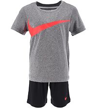 Nike Shortssæt - T-shirt/Shorts - Sort/Grå