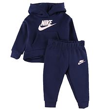 Nike Sweatsæt - Hættetrøje/Sweatpants - Midnight Navy