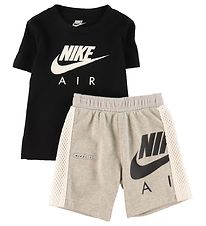 Nike Shortssæt - T-shirt/Shorts - Light Iron Ore Heather