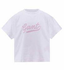 GANT T-Shirt - Script - Hvid m. Rosa