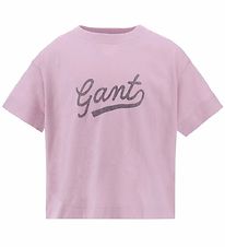 GANT T-Shirt - Script - Winsome Orchid m. Grå
