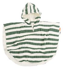 Done By Deer Badeponcho - Stripes Green