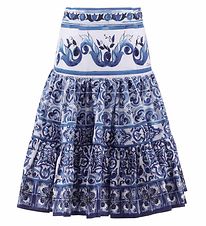 Dolce & Gabbana Nederdel - Blu Mediterraneo - Hvid m. Blå