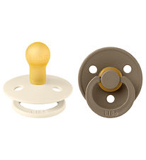 BIBS Colour Sutter - 2-pak - Str. 1 - Rund - Ivory/Dark Oak