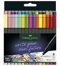 Faber-Castell Tuscher - Grip Finepen - 30 stk - Pastel/Neon