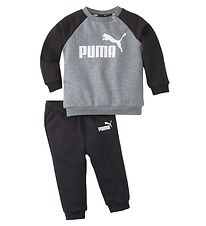 Puma Sweatst - Ess Raglan - Grmeleret/Sort