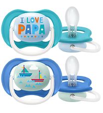Philips Avent Sutter - 2-pak - Ultra Air - Blå m. Print
