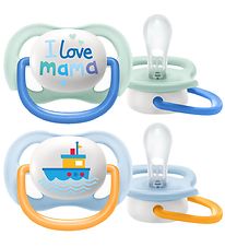 Philips Avent Sutter - 2-pak - Ultra Air - Mint/Lyseblå m. Prin