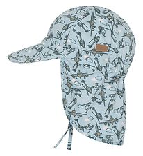 Melton Legionærhat - UV50+ - Dusty Light Blue m. Flyvemaskiner