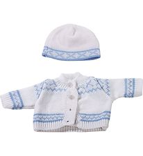 Götz Dukketøj - Bluse/Hue - 30-33cm - Blue Norway
