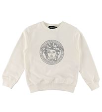 Versace Sweatshirt - Hvid m. Logo/Krystaller