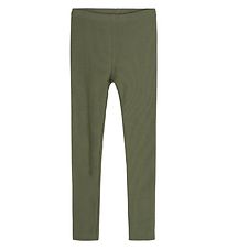 Hust and Claire Leggings - Lane - Rib - Uld - Dusty Green