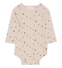 Monsieur Mini body l/ - Off White m. Chokolade