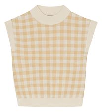 Monsieur Mini Vest - Strik - Gingham - Moss/Offwhite