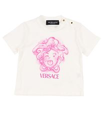 Versace T-shirt - Hvid/Pink m. Logo