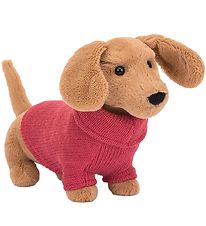 Jellycat Bamse - 24 cm - Sweater Sausage Dog Pink