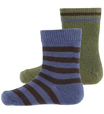 Noa Noa miniature Strmper - 2-pak - Boy Jamie Socks - Blue/Brow