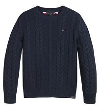Tommy Hilfiger Bluse - Strik - Essential Cable Sweater - Desert 