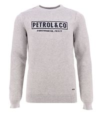 Petrol Industries Sweatshirt - Strik - Gråmeleret m. Print