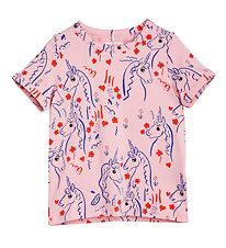 Mini Rodini T-shirt - Scottish Unicorns AOP - Pink